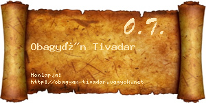 Obagyán Tivadar névjegykártya
